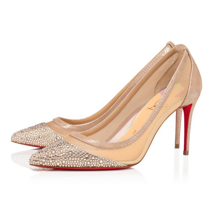 Zapatos De Salon Christian Louboutin Galativi P Strass 85 Version Classic Fabric Pumps Mujer Beige | MX-84522