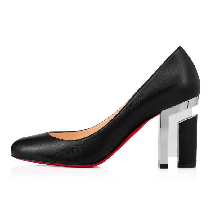 Zapatos De Salon Christian Louboutin Geleutourni 85 Nappa Pumps Mujer Negros Plateados | MX-35424