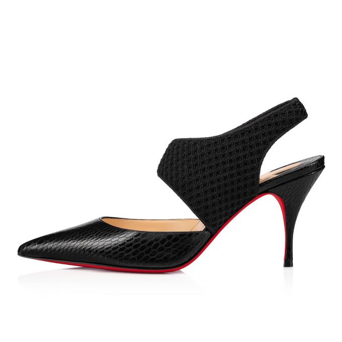 Zapatos De Salon Christian Louboutin Georgette Pump 80 Calf Pumps Mujer Negros | MX-98420