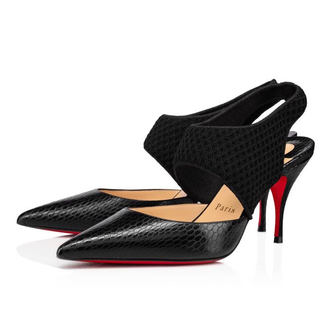 Zapatos De Salon Christian Louboutin Georgette Pump 80 Calf Pumps Mujer Negros | MX-98420