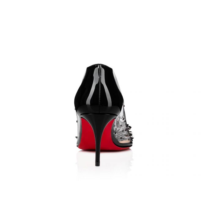 Zapatos De Salon Christian Louboutin Grotika 70 Pvc Pumps Mujer Negros | MX-44443