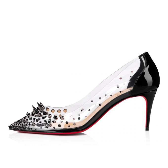 Zapatos De Salon Christian Louboutin Grotika 70 Pvc Pumps Mujer Negros | MX-44443