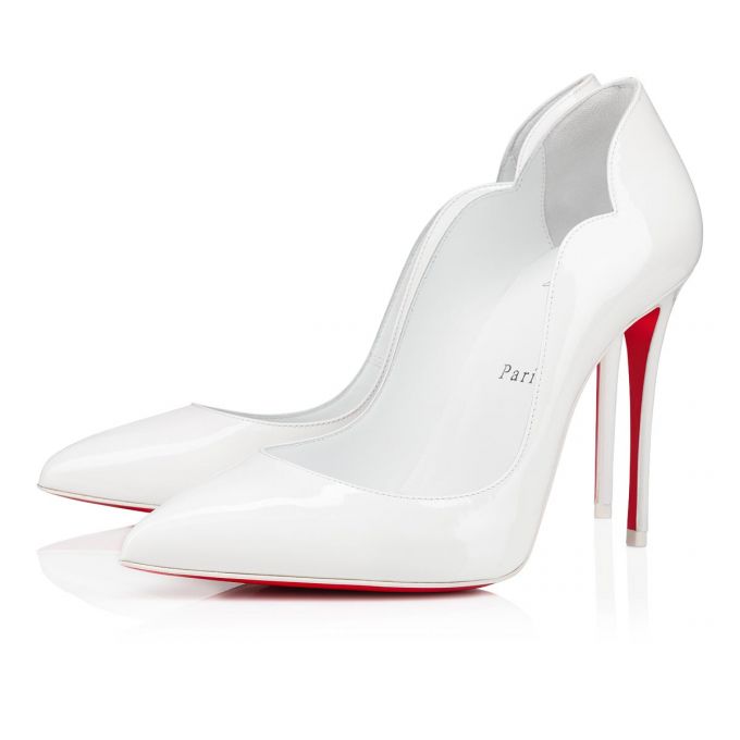 Zapatos De Salon Christian Louboutin Hot Chick 100 Charol Pumps Mujer Blancos | MX-79221