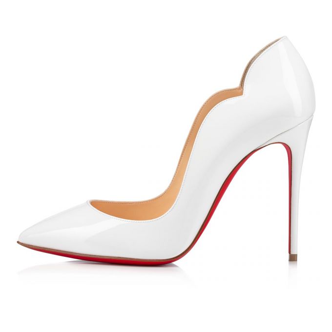 Zapatos De Salon Christian Louboutin Hot Chick 100 100 Charol Pumps Mujer Blancos | MX-82331