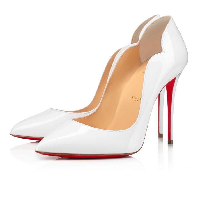 Zapatos De Salon Christian Louboutin Hot Chick 100 100 Charol Pumps Mujer Blancos | MX-82331