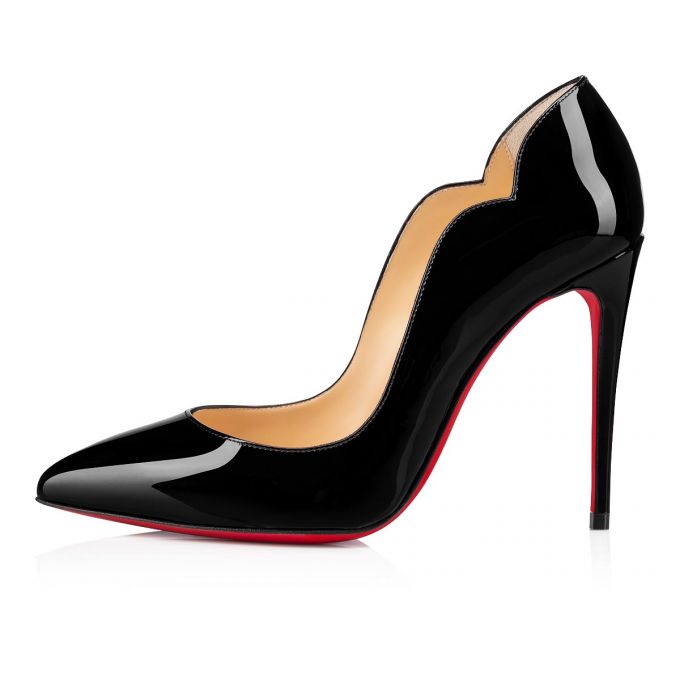 Zapatos De Salon Christian Louboutin Hot Chick 100 100 Charol Pumps Mujer Negros | MX-89343