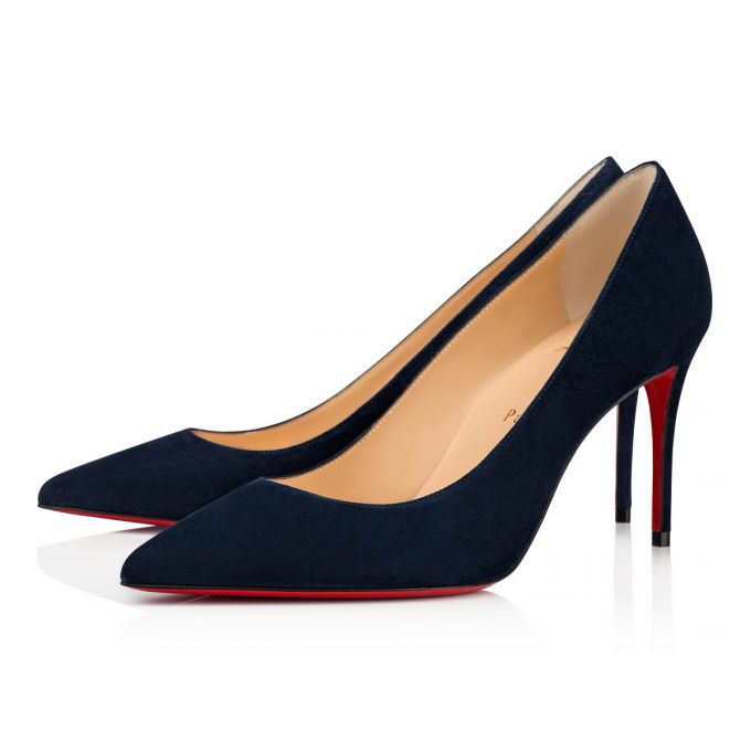 Zapatos De Salon Christian Louboutin Kate 085 85 Marine Veau Velours Pumps Mujer Azul Marino | MX-09132