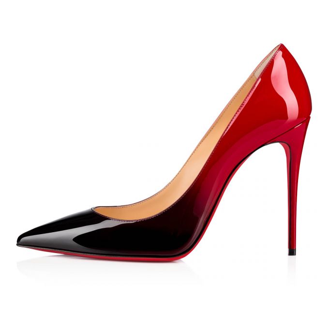 Zapatos De Salon Christian Louboutin Kate 100 100 Charol Pumps Mujer Negros Rojos | MX-15385