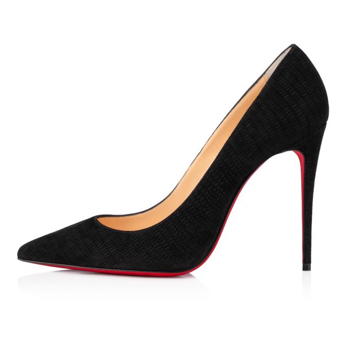 Zapatos De Salon Christian Louboutin Kate 100 Veau Velours Pumps Mujer Negros | MX-26148