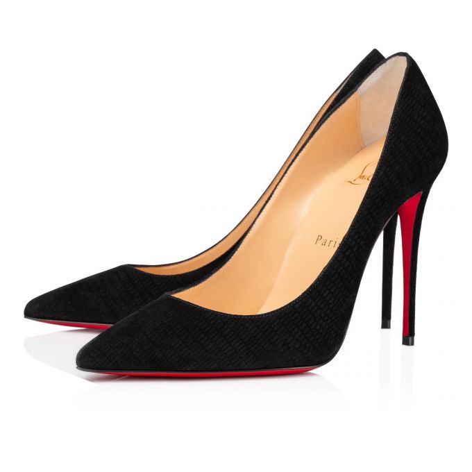 Zapatos De Salon Christian Louboutin Kate 100 Veau Velours Pumps Mujer Negros | MX-26148