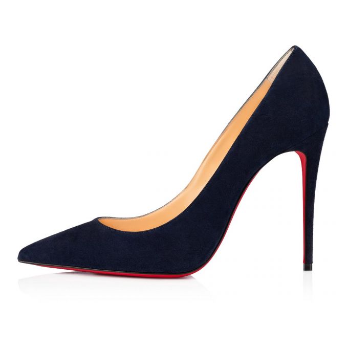 Zapatos De Salon Christian Louboutin Kate 100 100 Nocturne Veau Velours Pumps Mujer Negros | MX-51224