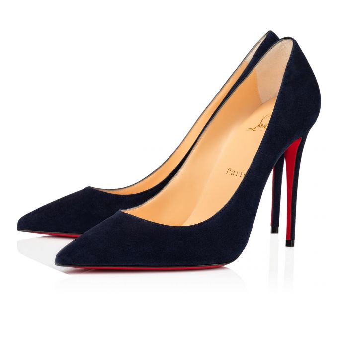 Zapatos De Salon Christian Louboutin Kate 100 100 Nocturne Veau Velours Pumps Mujer Negros | MX-51224