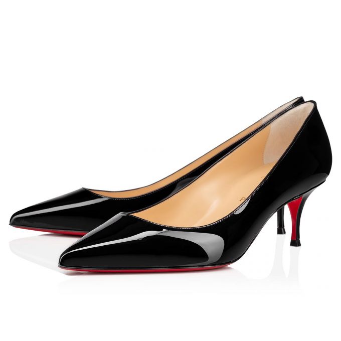 Zapatos De Salon Christian Louboutin Kate 55 Charol 55 Charol Pumps Mujer Negros | MX-54599