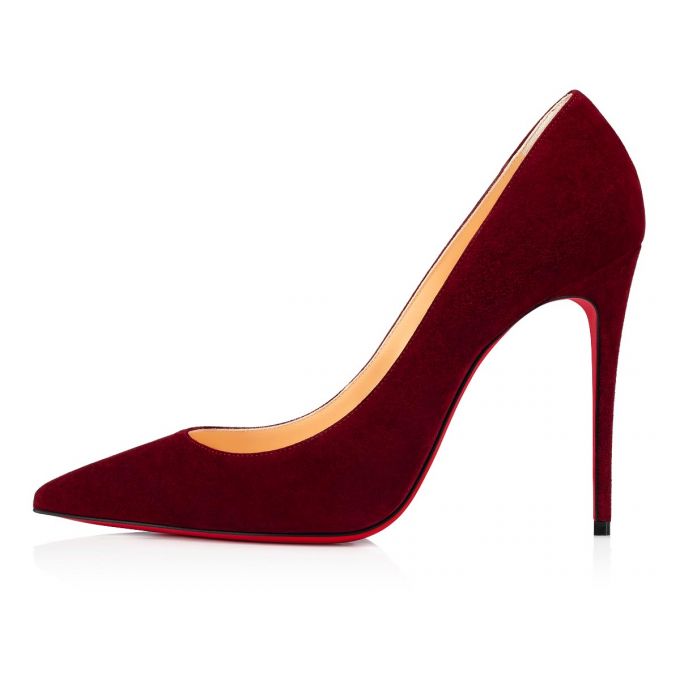 Zapatos De Salon Christian Louboutin Kate 100 100 Tanin Veau Velours Pumps Mujer Vino | MX-83652