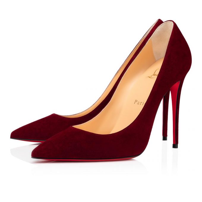 Zapatos De Salon Christian Louboutin Kate 100 100 Tanin Veau Velours Pumps Mujer Vino | MX-83652