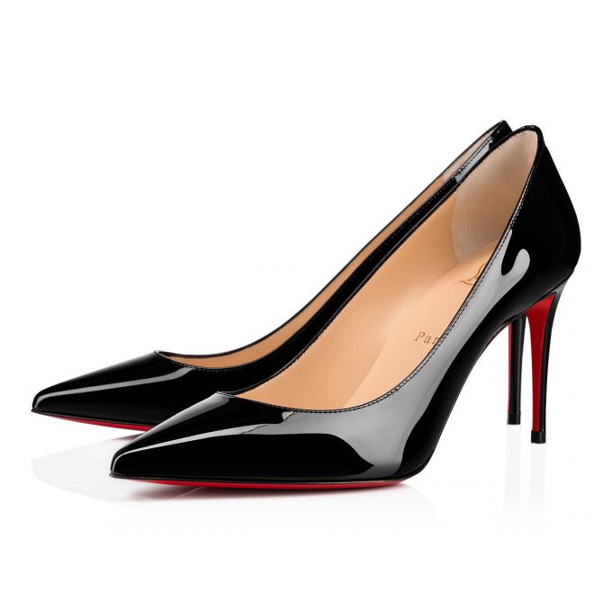 Zapatos De Salon Christian Louboutin Kate 085 85 Charol Pumps Mujer Negros | MX-94098