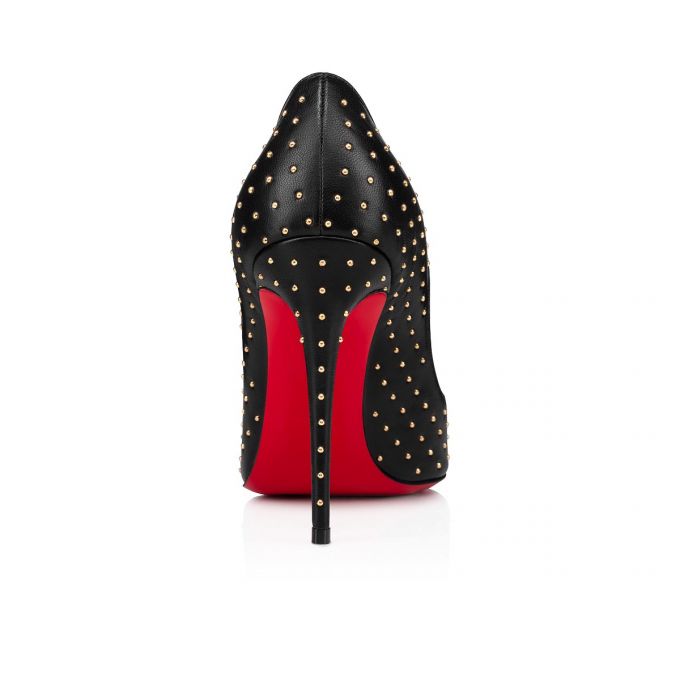 Zapatos De Salon Christian Louboutin Pigalle Follies Plume 100 Nappa Pumps Mujer Negros Dorados | MX-58770