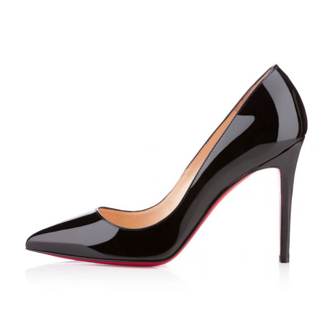 Zapatos De Salon Christian Louboutin Pigalle 100 100 Charol Pumps Mujer Negros | MX-85012