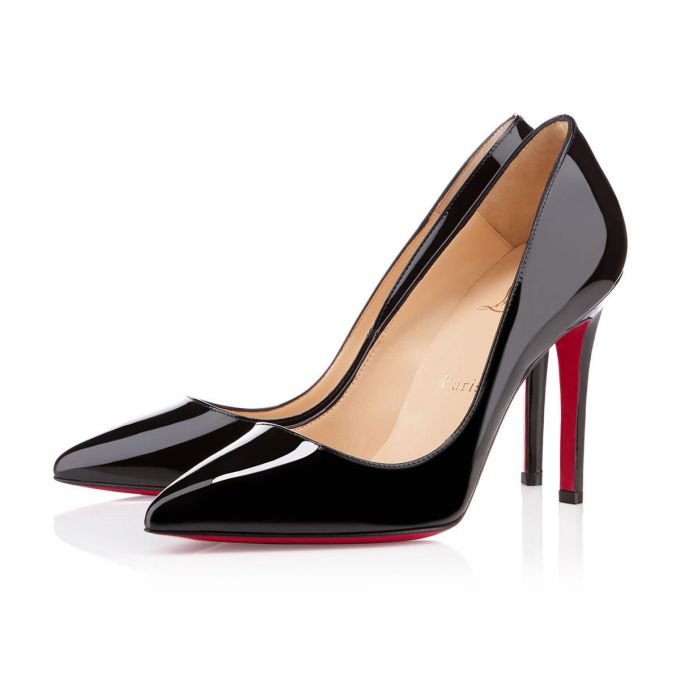 Zapatos De Salon Christian Louboutin Pigalle 100 100 Charol Pumps Mujer Negros | MX-85012