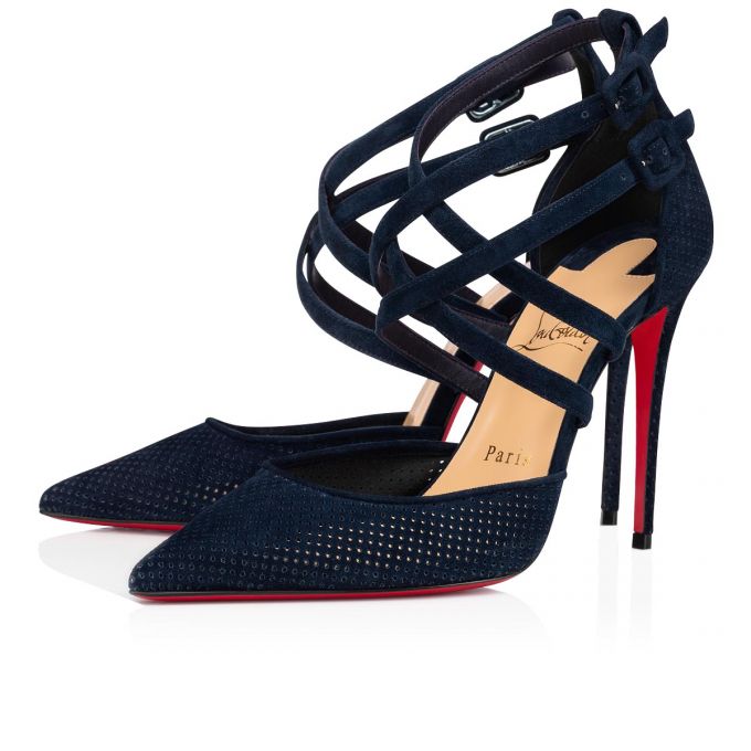 Zapatos De Salon Christian Louboutin Victorilla 100 Veau Velours Pumps Mujer Azules | MX-24918