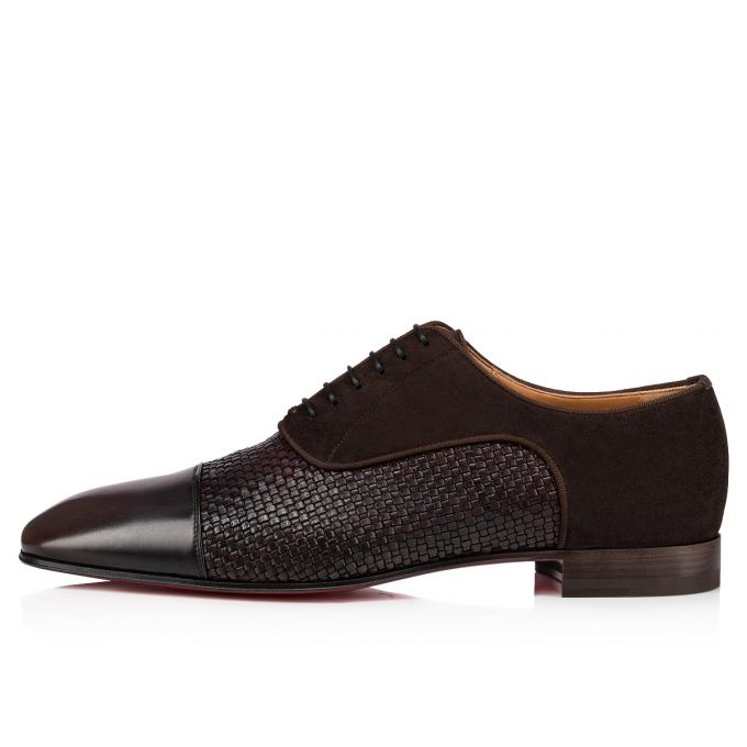 Zapatos Oxford Christian Louboutin Greggo Dark Creative Cuero Oxford Hombre Marrom Oscuro | MX-29758