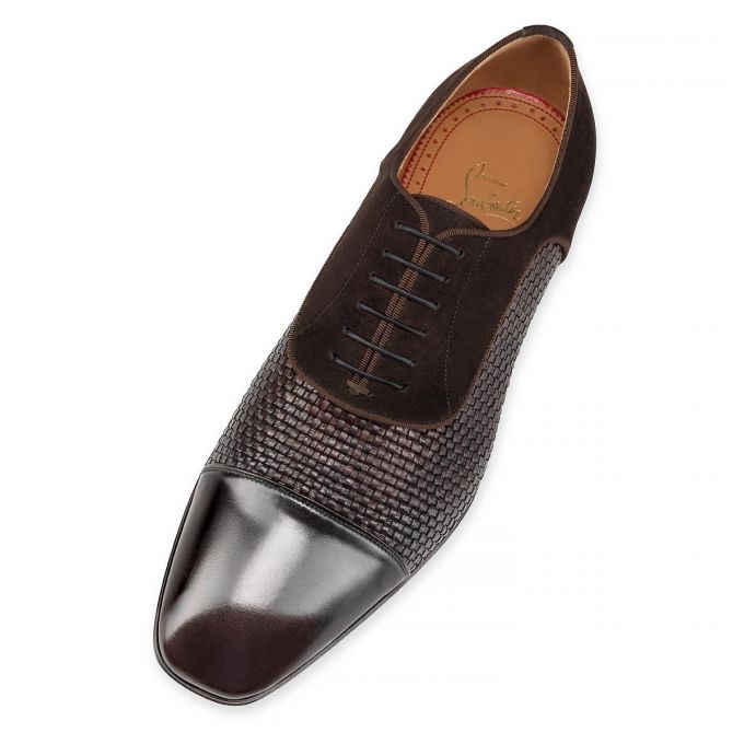 Zapatos Oxford Christian Louboutin Greggo Dark Creative Cuero Oxford Hombre Marrom Oscuro | MX-29758