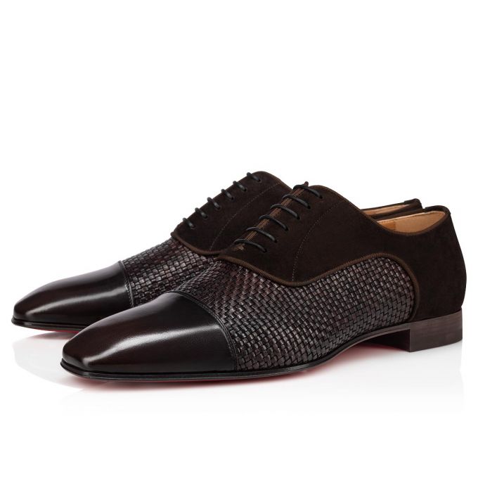 Zapatos Oxford Christian Louboutin Greggo Dark Creative Cuero Oxford Hombre Marrom Oscuro | MX-29758