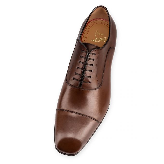 Zapatos Oxford Christian Louboutin Greggo 000 Havane Calf Oxford Hombre Marrom | MX-45264