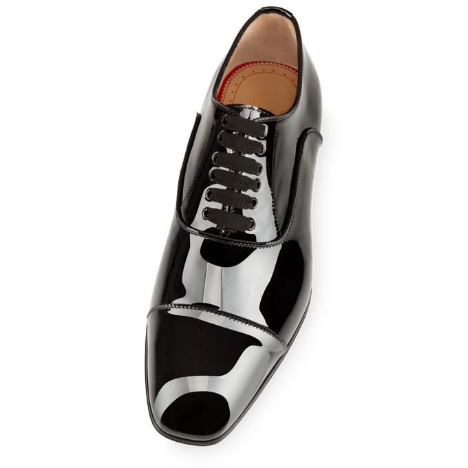 Zapatos Oxford Christian Louboutin Greggo 000 Charol Oxford Hombre Negros | MX-61772