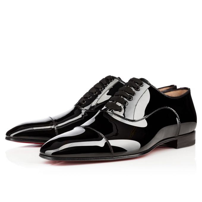 Zapatos Oxford Christian Louboutin Greggo 000 Charol Oxford Hombre Negros | MX-61772