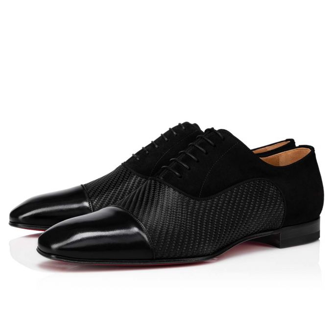 Zapatos Oxford Christian Louboutin Greggo Algodon Oxford Hombre Negros | MX-85786