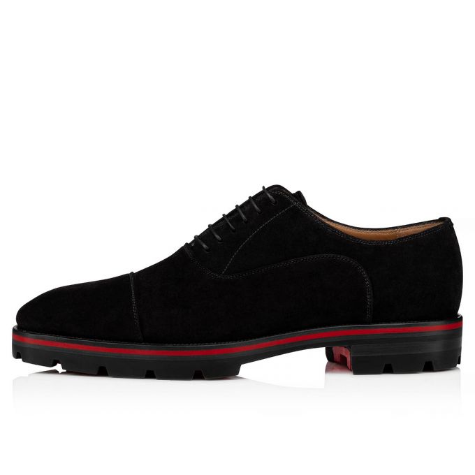 Zapatos Oxford Christian Louboutin Hubertus 000 Veau Velours Oxford Hombre Negros | MX-81622