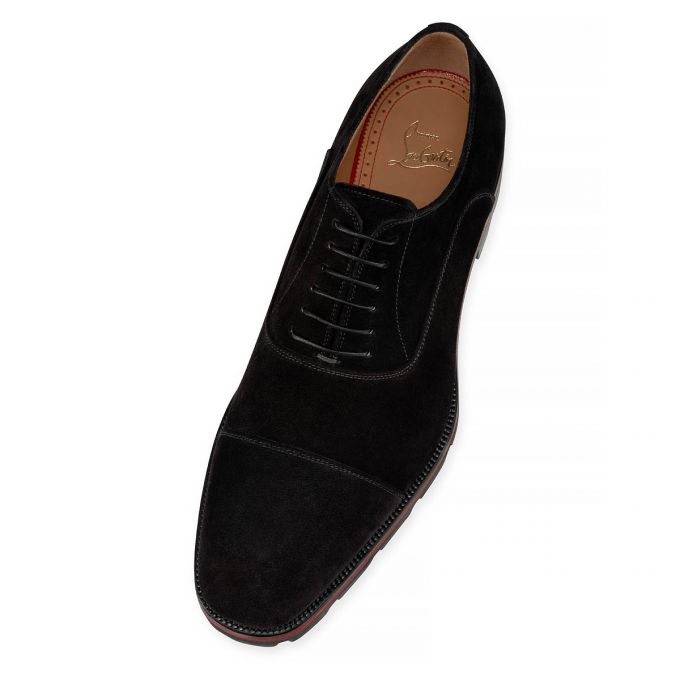 Zapatos Oxford Christian Louboutin Hubertus 000 Veau Velours Oxford Hombre Negros | MX-81622