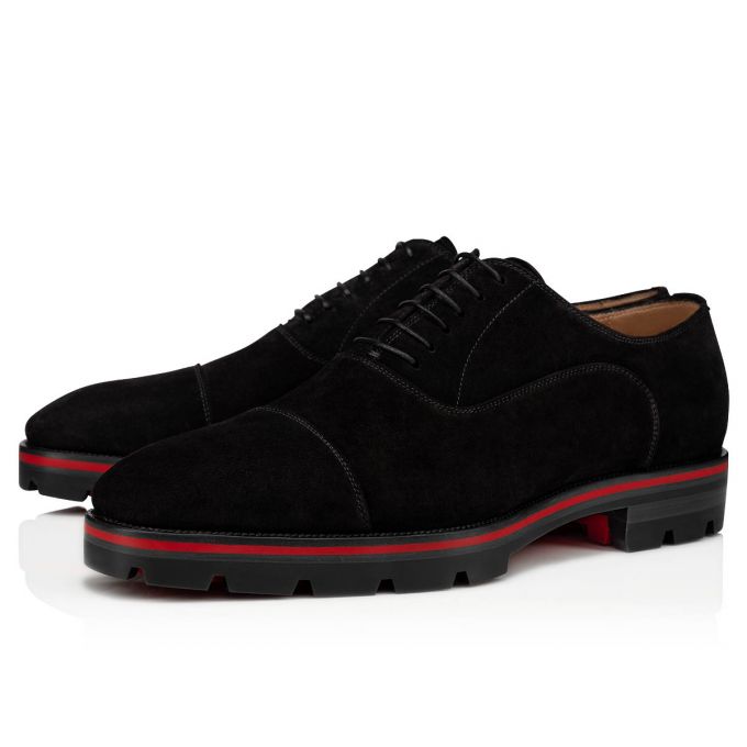 Zapatos Oxford Christian Louboutin Hubertus 000 Veau Velours Oxford Hombre Negros | MX-81622