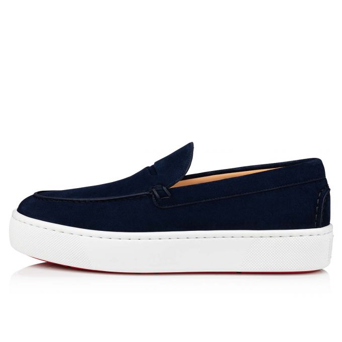 Zapatos del Barco Christian Louboutin Paqueboat Calf Barco Shoes Hombre Azules | MX-09665