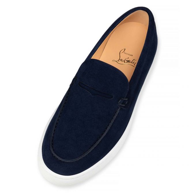 Zapatos del Barco Christian Louboutin Paqueboat Calf Barco Shoes Hombre Azules | MX-09665