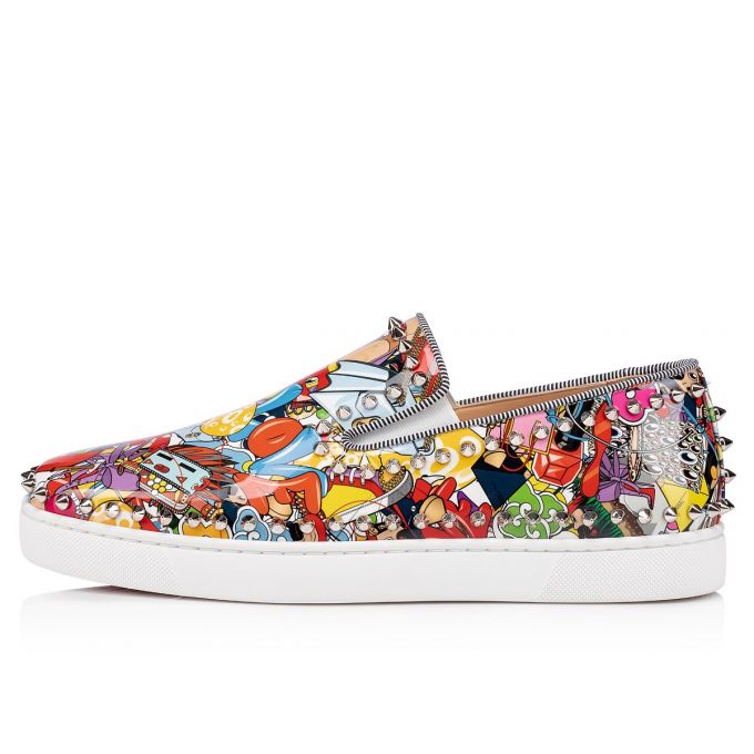 Zapatos del Barco Christian Louboutin Pik Barco Creative Cuero Barco Shoes Hombre Multicolor | MX-14957