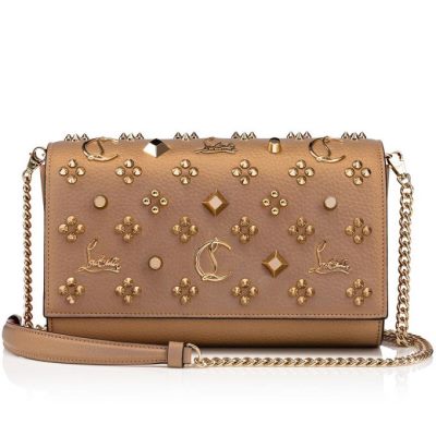 Bolso Pequeño Christian Louboutin Paloma Clutch Creative Fabric Pouches Mujer Beige | MX-03173