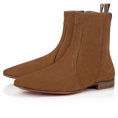 Botas Christian Louboutin Cardaboot Fennec Calf Booty Hombre Kaki | MX-28398