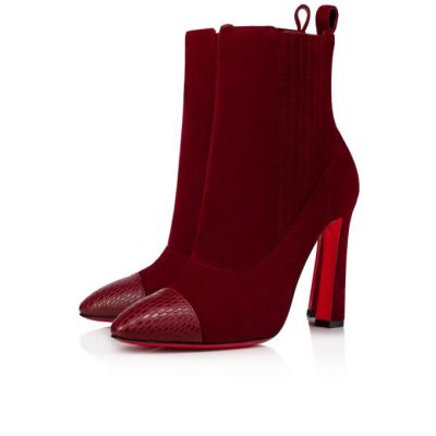 Botas Christian Louboutin Me In The 90s 100 Tanin Veau Velours Boots Mujer Vino | MX-87668