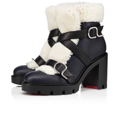 Botas Christian Louboutin Pole Chic 70 Blue/White Calf Boots Mujer Azules Blancos | MX-84290