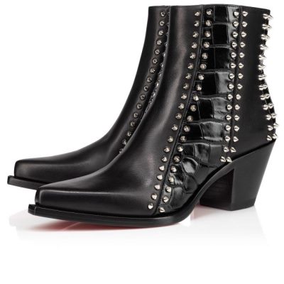 Botas Christian Louboutin With My Guitar 65 Calf Boots Mujer Negros Plateados | MX-37310