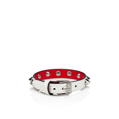 Bracelets Christian Louboutin Loubilink Bracelet Creative Cuero Bracelets Mujer Blancos Plateados | MX-54520