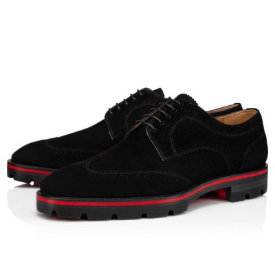 Derby Christian Louboutin Laurlaf Veau Velours Derby Hombre Negros | MX-11695