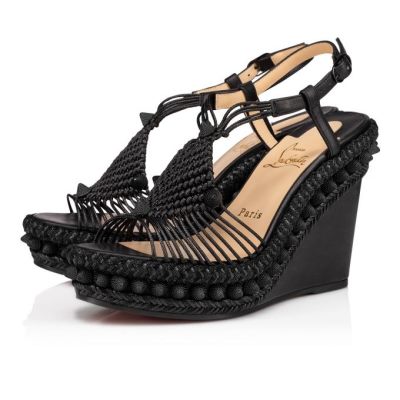 Espadrilles Christian Louboutin Janis In Spain 110 Calf Espadrilles Mujer Negros | MX-94049