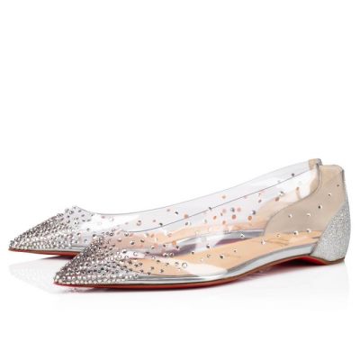 Flats Christian Louboutin Degrastrass Pvc 000 Version Pvc Flats Mujer Plateados | MX-45271