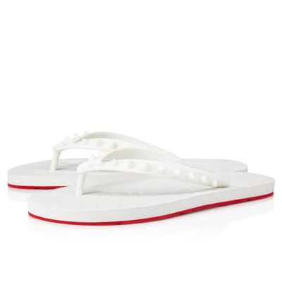 Flats Christian Louboutin Loubi Flip Plastic Finish Flats Mujer Blancos | MX-71017