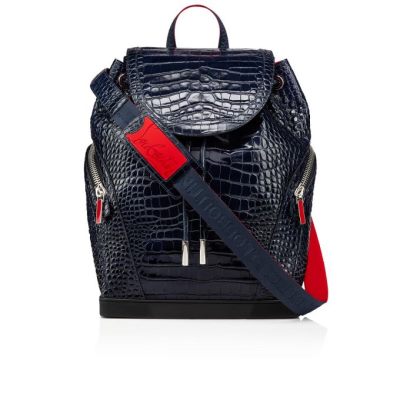 Mochilas Christian Louboutin Explorafunk S Creative Cuero Backpack Hombre Azules | MX-38031