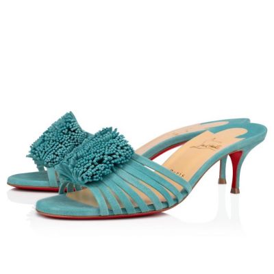 Mulas Christian Louboutin Belbrossa 55 Veau Velours Mules Mujer Azules | MX-86198