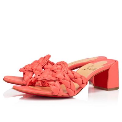 Mulas Christian Louboutin Marmela 55 Nappa Mules Mujer Rosas | MX-17475